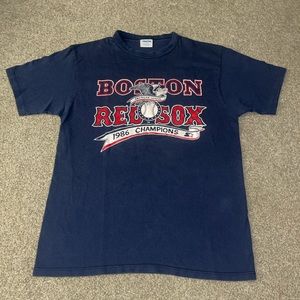 Vintage Starter Boston Red Sox Baseball 1986 AL Champions MLB T Shirt Size L USA